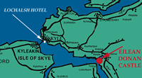 Local map showing Eilean Donan Castle